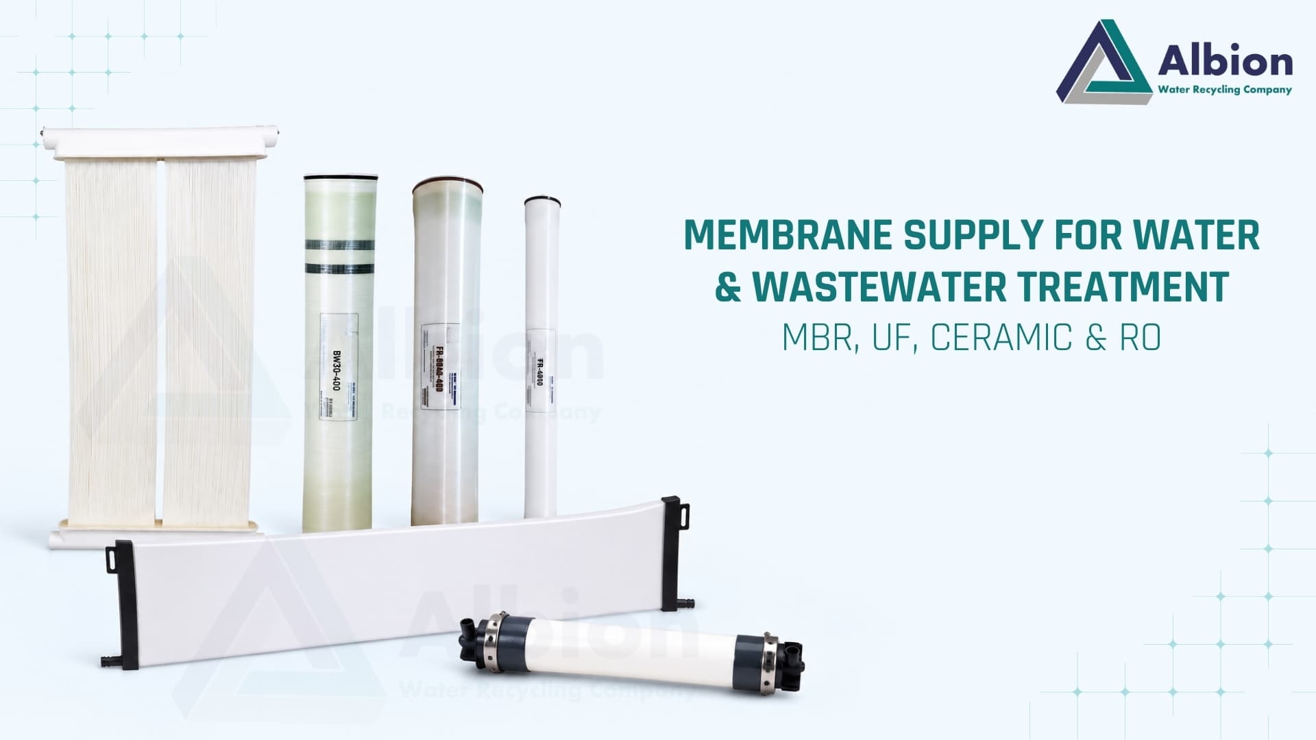 Membrane Supply for Water & Wastewater Treatment MBR, UF, Ceramic & RO